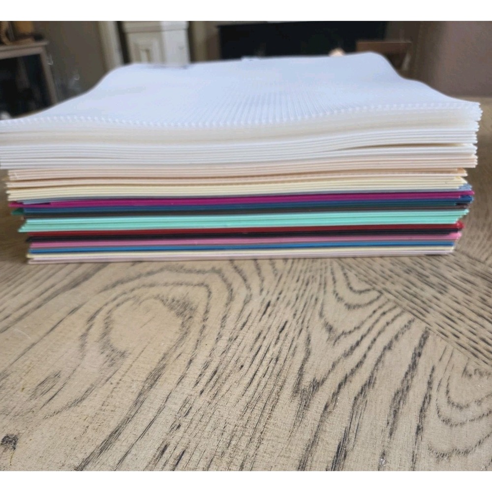 Plastic Canvas Sheets Lot 0f 55 Quick Count 7 Mesh Darice Colors Vintage New